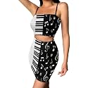 Biyejit Women's 2 Piece Summer Outfits Spaghetti Strap Crop Tops and Bodycon Mini Skirt Dress Set Plus Size S-4XL