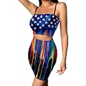Biyejit Women's 2 Piece Summer Outfits Spaghetti Strap Crop Tops and Bodycon Mini Skirt Dress Set Plus Size S-4XL