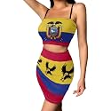 Biyejit Women's 2 Piece Summer Outfits Spaghetti Strap Crop Tops and Bodycon Mini Skirt Dress Set Plus Size S-4XL