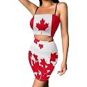 Biyejit Women's 2 Piece Summer Outfits Spaghetti Strap Crop Tops and Bodycon Mini Skirt Dress Set Plus Size S-4XL