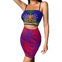 Biyejit Women's 2 Piece Summer Outfits Spaghetti Strap Crop Tops and Bodycon Mini Skirt Dress Set Plus Size S-4XL