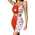 Biyejit Women's 2 Piece Summer Outfits Spaghetti Strap Crop Tops and Bodycon Mini Skirt Dress Set Plus Size S-4XL