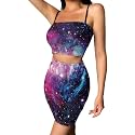 Biyejit Women's 2 Piece Summer Outfits Spaghetti Strap Crop Tops and Bodycon Mini Skirt Dress Set Plus Size S-4XL