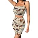 Biyejit Women's 2 Piece Summer Outfits Spaghetti Strap Crop Tops and Bodycon Mini Skirt Dress Set Plus Size S-4XL