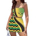 Biyejit Women's 2 Piece Summer Outfits Spaghetti Strap Crop Tops and Bodycon Mini Skirt Dress Set Plus Size S-4XL