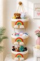 Bizboost Rainbow Wall Hanging Storage Basket Organizer (3 Tier) Jewellery Organizer, Stationery Organizer, Accessories Organizer