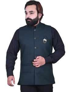 bizzeie men solid nehru jacket