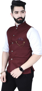 bizzeie men solid nehru jacket