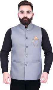 bizzeie men solid nehru jacket