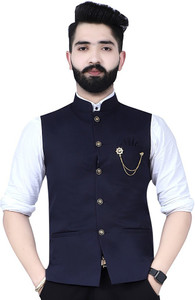 bizzeie men solid nehru jacket