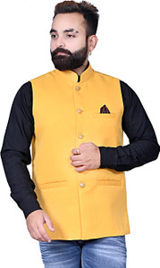 bizzeie men solid nehru jacket