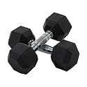 Rubber Coated Premium Hex Dumbbells (Black, 7.5 kgs, Total: 15 kg) - Pack of 2