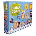 BKDT Marketing Candy Craft with Candy Sticks, Buttons, Pipe Cleaners, Paper Sheets, Sequins | Indoor Game for Kids|DIY Craft Kit | Wood | Wood Crafting Kit for Kids Craft Kit,Art