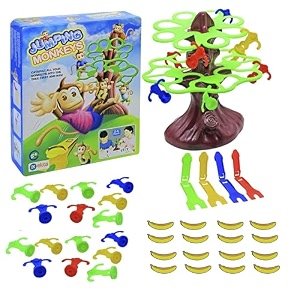 bkdt marketing jumping monkey big board game with - 1 tree 1 circle of leaves 1 small circle of leaves16 monkeys16 bananas 4 catapults or shooters family game - 2 to 4 players