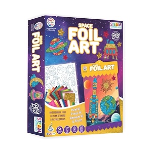 bkdt marketing space foil art and fun craft kit foil art for kids craft gift for girlsboys diy creative activity - foil art kit - birthdayretrun gift