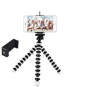 bkn 13 inch flexible gorillapod tripod with mobile holder attachment for dslr action cameras amp phones tripod with holder