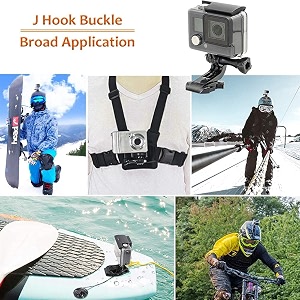 bkn 2pcs j-hook buckle mount vertical surface compatible for all all gopro hero akaso campark crosstour dragon touch apeman cooau victure vantop action cameras