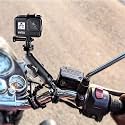 BKN 360°Motorcycle Bike Camera Holder Handlebar Mount Bracket 1/4 Metal Stand for GoPro Hero10/9/8/7/6/5/4 Action Cameras Accessory(Cool Ballhead Arm Super Clamp Mount Only)
