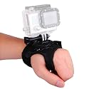 BKN 360 Degree Rotation Glove Style Band Wrist Strap Mount Strip Belt with Screw for GoPro Hero 5 Sony AKASO DBPOWER Vtin Cymas iCOOLB Xiaomi Yi 4K and All Kinds of Camera