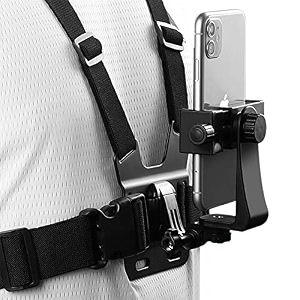 bkn chest belt mount for smartphone camera chest strap adjustable accessories kit compatible with gopro hero amp action cameras chest belt black