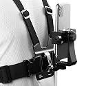 BKN® Chest Belt Mount for Smartphone Camera Chest Strap Adjustable Accessories Kit Compatible with GoPro Hero & Action Cameras Chest Belt (Black)