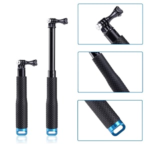 bkn dotted handled extendable mini selfie stick waterproof monopod stand for all gopro xiaomi yi sjcam and all other action cameras holder accessories - 1pcs handle stick with mount only