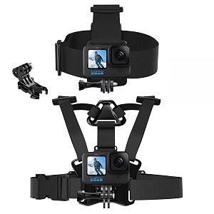 bkn head mount strap amp chest mount harness chesty kit compatible with gopro hero 11 10 9 8 7 6 5 4 session 3 3 2 1 hero 2018 fusion max dji osmo action cameras