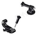 BKN J-Hook Vertical & Mount Action Camera Clip Adapter for Helmet & Tripod Mount with All GoPro Hero 8, 7, 6, 5, 4, Fusion, DJI Osmo, Sjcam, Xiaoyi Action Cameras - Combo