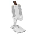 BKN® New 2021 K5 Multi Adjustable Mobile Phone Stand, Foldable Portable Phone Holder Stand for Desk, Desktop Tablet Stand Compatible with Mobile Phone/iPad/Tablet/Kindle/Mobiles (White)
