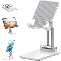 BKN ® New Tabletop Double Tube Desktop Tablet &amp; Mobile Folding Stand, Multi-Angle Adjustable &amp; Foldable Mobile Stand for All iPads &amp; Mobile Phones (Up to 15.6 inches) - White