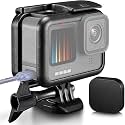 BKN Protective Housing Case Compatible with GoPro HERO9 Black Case Cage Frame Border for Gopro Hero 9 Case with Mount Socket Screw and Lens Cover (Housing Frame Only)