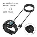 BKN USB Magnetic Charging Cable for Fitbit Versa 4 / Versa 3 / Sense/Sense 2 Smart Watch, Black (NOT for Versa 1/2 / Lite)