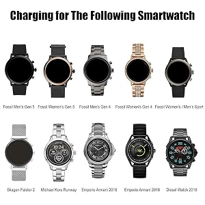 bkn usb magnetic charging cable for fossil gen 4 venture hrexplorist hr gen 5 carlyle menjulianna women fossil sport black 4pin