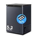 BLACK 5.2 Cu. Ft. Compact Chest Freezer, Deep Freezer Holds Up To 70 Lbs. of Frozen Food, Removable Storage Basket, Manual Defrost, White