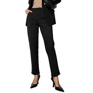 Black 4-Way Stretch Tapered Pants