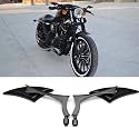 Black 8mm/10mm Motorcycle Spear Blade Rear View Side Mirrors for Cruiser Chopper Sportster Dyna Softail Street Bike Scooter Dirt Bike