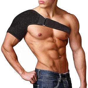 black adjustable shoulder support brace large