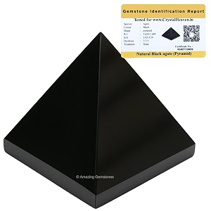 black agate pyramid - 1534 inch crystal pyramid for positive energy vastu reiki feng shui and chakra healing energy balancing