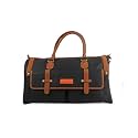 Black amp Brown PU Leather Duffle Bag