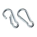 Black &amp; Silver Zinc-Galvanized Heavy Duty Bushcraft Carabiner Spring Snap Clip Link Hooks 200-500lb Load 2, 6 &amp; 12 Packs
