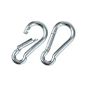 Black &amp; Silver Zinc-Galvanized Heavy Duty Bushcraft Carabiner Spring Snap Clip Link Hooks 200-500lb Load 2, 6 &amp; 12 Packs