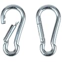 Black &amp; Silver Zinc-Galvanized Heavy Duty Bushcraft Carabiner Spring Snap Clip Link Hooks 200-500lb Load 2, 6 &amp; 12 Packs