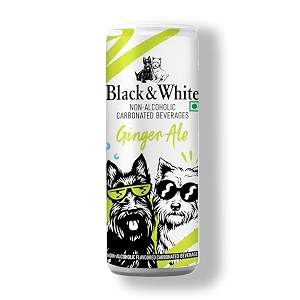 black amp white ginger ale pack of 2 x 250 ml  premium sparkling ginger drink  refreshing carbonated beverage with real ginger aroma  perfect mixer for cocktails amp mocktails