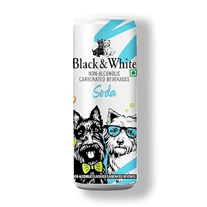 black amp white soda water pack of 12 x 250 ml  non-alcoholic carbonated drink  smooth amp refreshing sparkling water  ideal mixer for cocktails amp mocktails