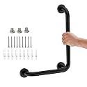 Black Angled Grab Bar 12x16 Inch, L-Shaped Grab Bars for Shower