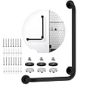 Black Angled Grab Bar 16x24 Inch, L-Shaped Grab Bars for Shower