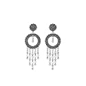 Black Beads Jhumka Earrings Oxidised Chandbali Earrings