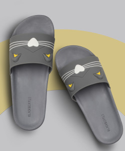black beatle lightweightwalkingstylish daily use sllippers women women slippers grey  7