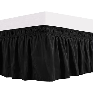 black bed skirt wrap around 600 microfiber with easy fit with 153939 inch tailored drop - shrinkage and fade resistant with microfiber 153939 bed skirt single bed 3634 x 7234