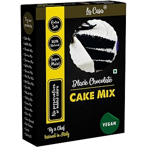 la casa black bourbon chocolate cake mix  egg-less  vegan  super moist  extra soft  300 gm